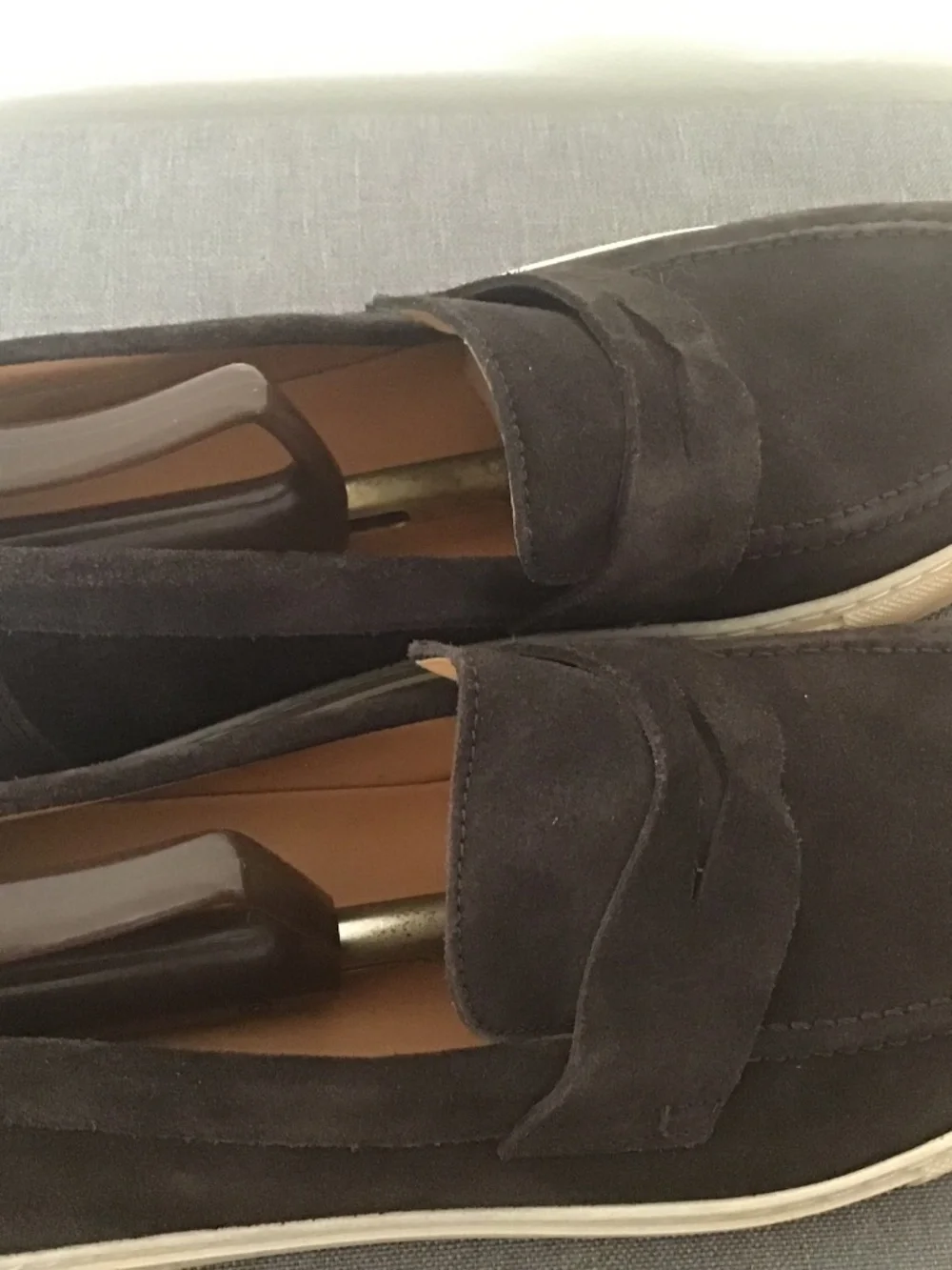 Brook brothers chocolate suede boat shoes loafers size 11
